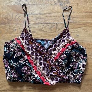 Wrap style cropped tank top